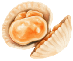 ilustración de acuarela de mariscos de concha png