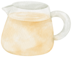 Jug with milk watercolor illustration png