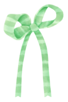 Green gift ribbon bow illustrations hand painted watercolor styles png