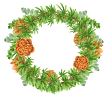 Greenery wreath watercolor illustration styles png