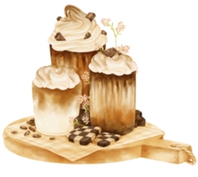 chocolate drink composition watercolor png