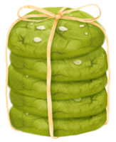 illustration de biscuits matcha aquarelle png