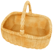 Watercolor wicker basket illustration png