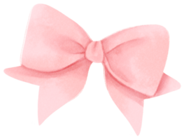 Pink gift ribbon bow illustrations hand painted watercolor styles png