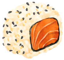 ilustração em aquarela de sushi png