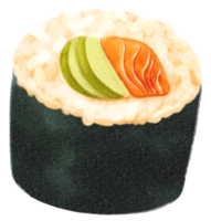 ilustración acuarela de sushi png
