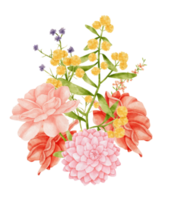 aquarelle de bouquet de fleurs pour mariage