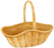 Watercolor wicker basket illustration png