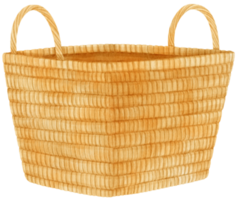 illustration de panier en osier aquarelle png