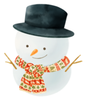 estilos de aquarela de ilustrações de boneco de neve png