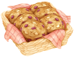 panier de biscuits aquarelle png