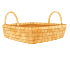 illustration de panier en osier aquarelle png