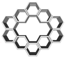 El bloque hexagonal 3ds se alinea con muchas formas, un bloque en blanco para agregar su texto o redacción png