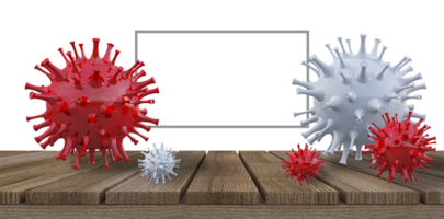 renderização em 3D do modelo simples de vírus covid-19 png