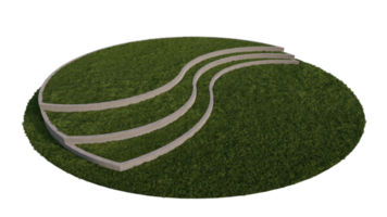 3ds rendering image of stage on grasses field. png