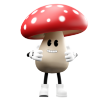 3D doodle cartoon mushroom png