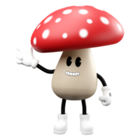 3D doodle cartoon mushroom png