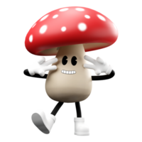 cogumelo de desenho animado 3D png