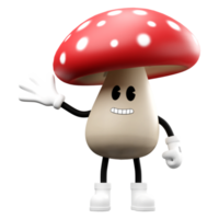 3D doodle cartoon mushroom png