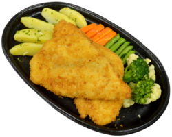 chicken fillet with vegetables on the plate png