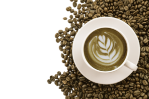 Heißer Kaffee und eine Tasse Kaffee isoliert auf weißem Hintergrund png