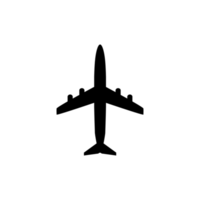 Flugzeugsymbol schwarz png transparent