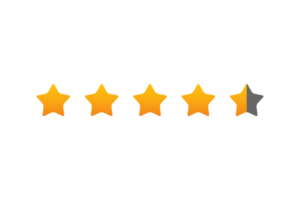 5 star rating review, star png transparent