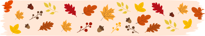 washi tape temporada de otoño con hojas que caen, símbolos de elementos florales png