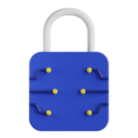 ilustración 3d de seguridad cibernética png