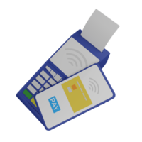 3D-nfc-Zahlungsautomat und Smartphone. POS-Terminal, Telefon. drahtloses Bankzahlungsterminal. png