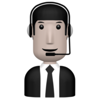 ilustração de personagem de ícone de suporte ao vivo imagem 3d isolada fundo transparente png