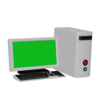 stationär dator enhet set illustration 3D-bild isolerade transparent bakgrund png