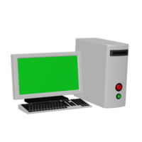 Desktop computer unit set illustration 3D image isolated transparent background png