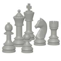 Chess plastic pieces illustration 3D image isolated transparent background png