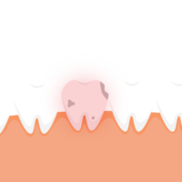 Bad tooth hurting with red danger glow effect vector. A dead tooth vector with a red glow effect. A dead tooth with cavities dental infographic elements concept vector. A tooth with cavities hurting.