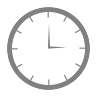 Simple wall clock free png image. Gray color clock icon on a transparent background.