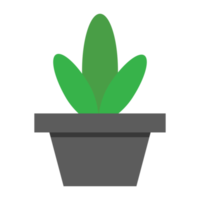 diseño plano de jarrón de cactus verde sobre fondo transparente. diseño de png libre de jarrón de flores.