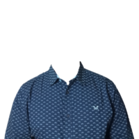 camiseta formal livre sem cabeça em fundo transparente. camiseta de cor azul para foto tamanho passaporte png