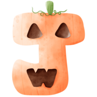 watercolor pumpkin letter png