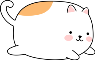 Élément de dessin animé mignon chat potelé png
