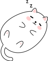 Cute Sleeping Chubby Cat Cartoon Element png