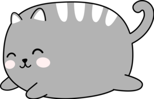 Cute Chubby Cat Cartoon Element png