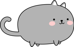 Cute Chubby Cat Cartoon Element png