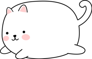 Cute Chubby Cat Cartoon Element png