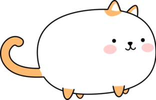 Cute Chubby Cat Cartoon Element png