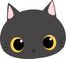 elemento di cartone animato testa di gatto carino gattino png