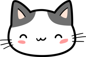 Élément de dessin animé mignon tête de chat minou png