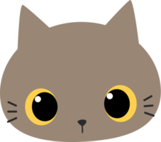 elemento de desenho animado de cabeça de gato gatinho fofo png