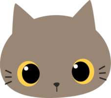 Élément de dessin animé mignon tête de chat minou png