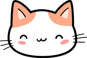 Cute Kitty Cat Head Cartoon Element png